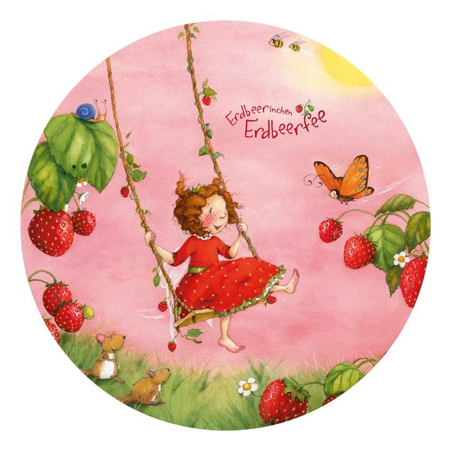 Fototapet lyserød Little Strawberry Strawberry Fairy - Tree Swing