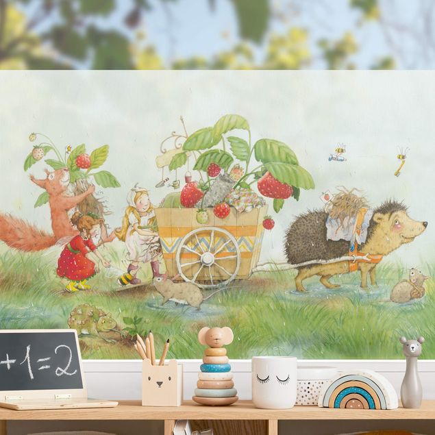 Vinduesklistermærker dyr Little Strawberry Strawberry Fairy - With Hedgehog
