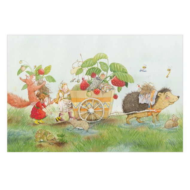 Vinduesklistermærke - Little Strawberry Strawberry Fairy - With Hedgehog
