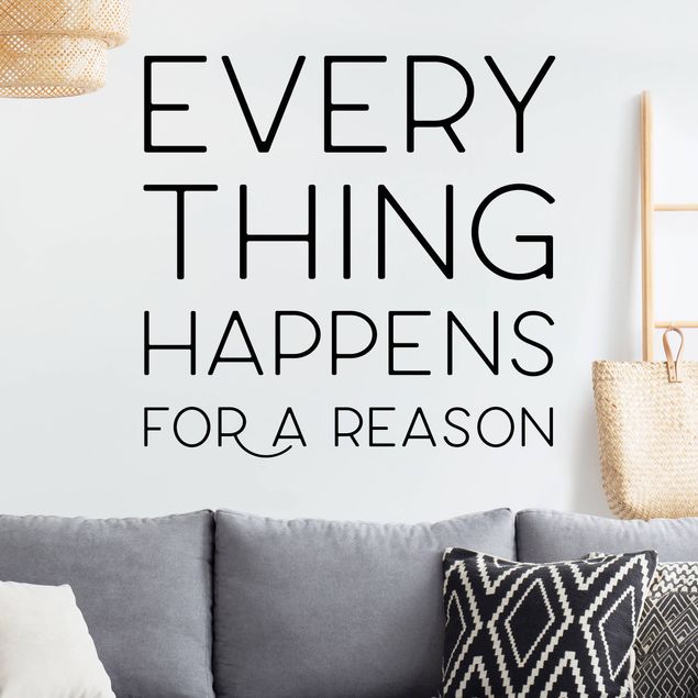 Wallstickers ordsprog Everything Happens For A Reason
