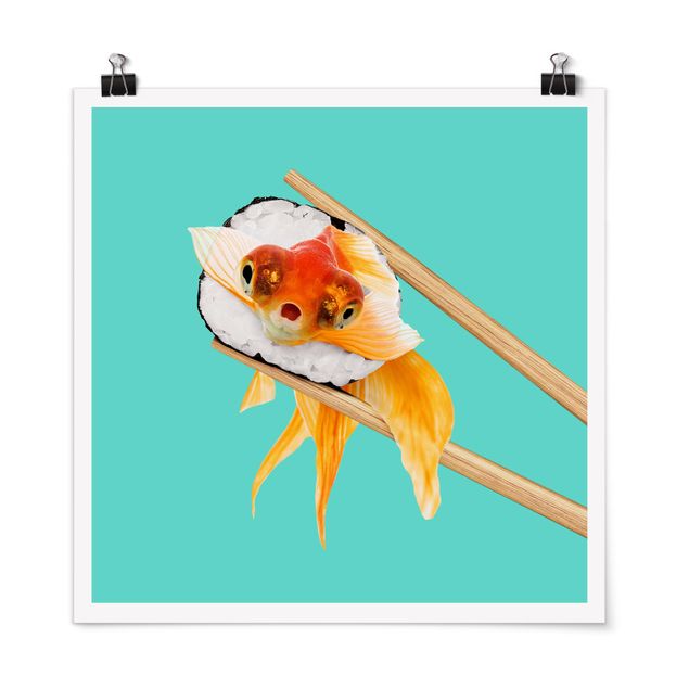 Plakater blomster Sushi With Goldfish