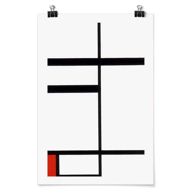 Plakater kunsttryk Piet Mondrian - Composition with Red, Black and White
