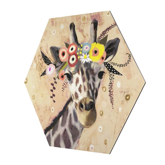Sekskantede billeder Klimt Giraffe