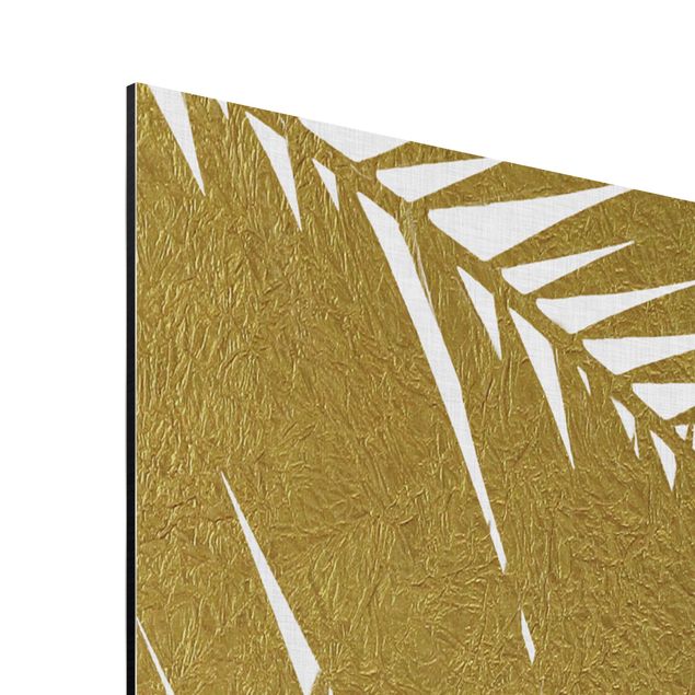 Billeder kunsttryk View Through Golden Palm Leaves