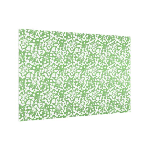 Stænkplader glas Natural Pattern Dandelion With Dots In Front Of Green