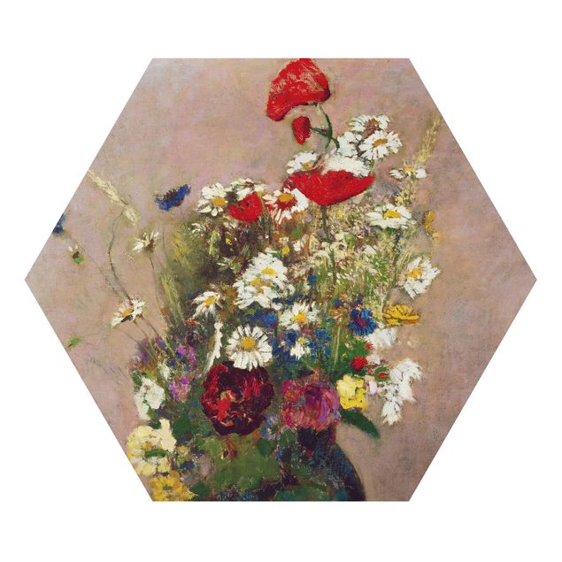 Billeder blomster Odilon Redon - Flower Vase with Poppies