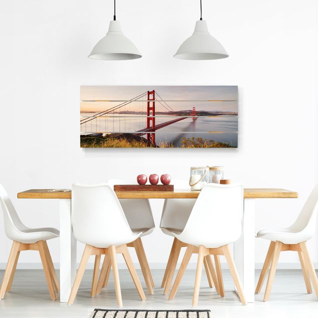 Prints på træ Golden Gate Bridge In San Francisco