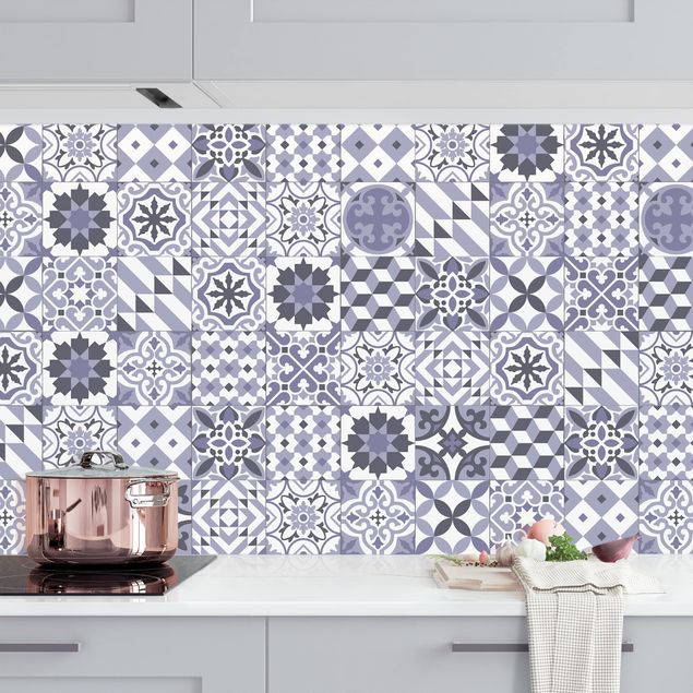 køkken dekorationer Geometrical Tile Mix Purple