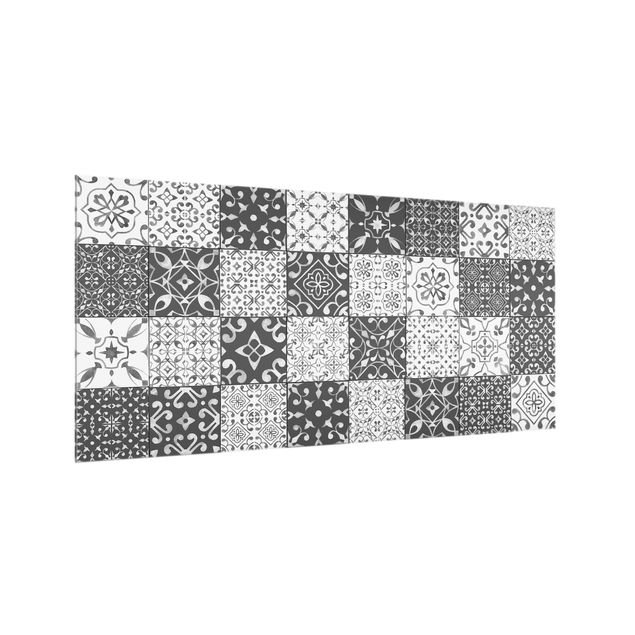 Stænkplader glas Tile Pattern Mix Gray White
