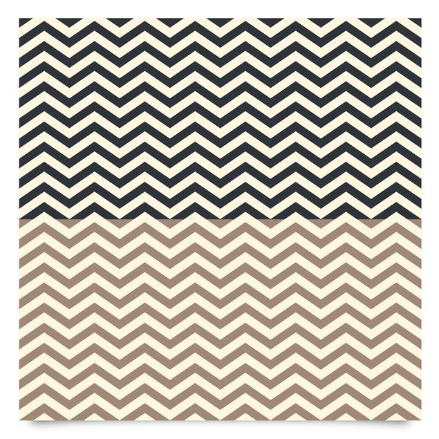 Møbelfolier sideborde Modern Zigzag Stripe Pattern In Cappucino And Anthracite