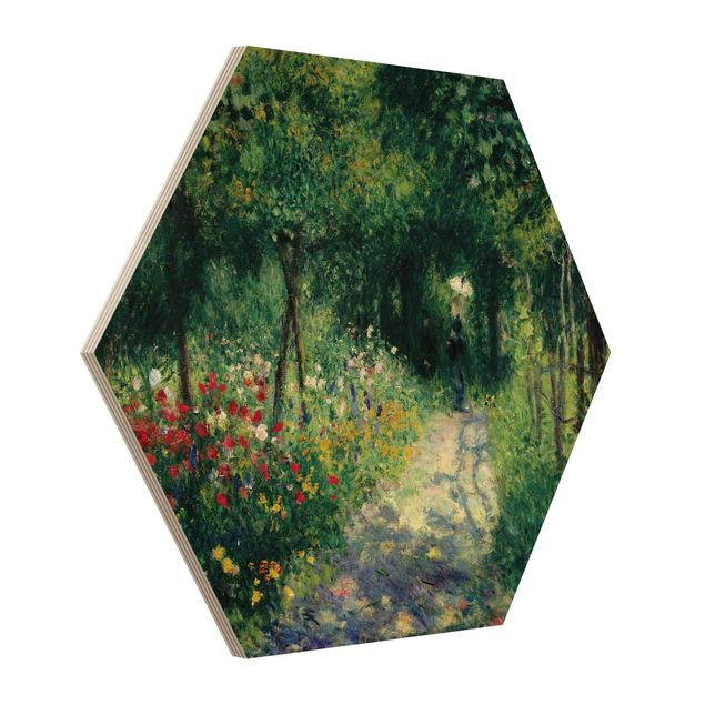 Prints på træ landskaber Auguste Renoir - Women In A Garden