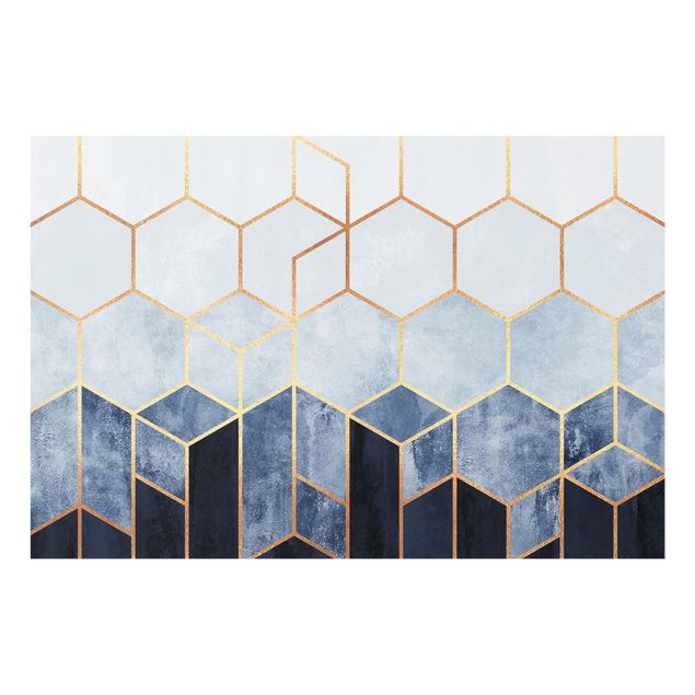Billeder Elisabeth Fredriksson Golden Hexagons Blue White