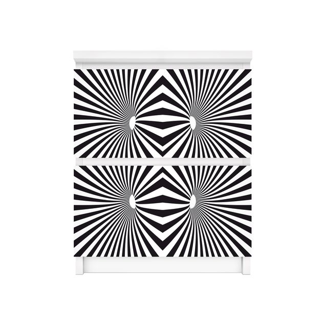 Selvklæbende folier sort og hvid Psychedelic Black And White pattern