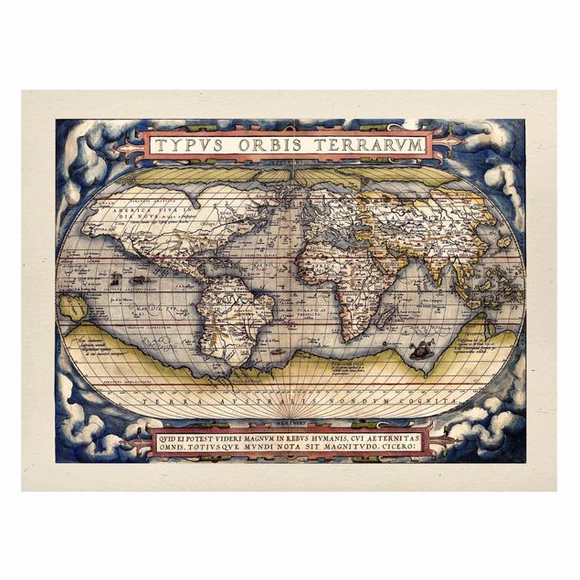 Magnettavler verdenskort Historic World Map Typus Orbis Terrarum