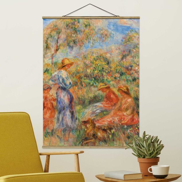 køkken dekorationer Auguste Renoir - Three Women and Child in a Landscape