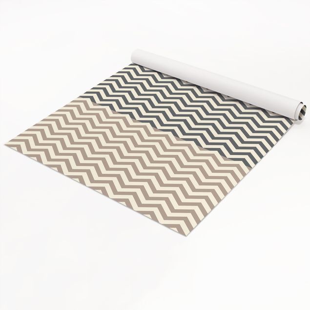 Selvklæbende folier mønstre Modern Zigzag Stripe Pattern In Cappucino And Anthracite