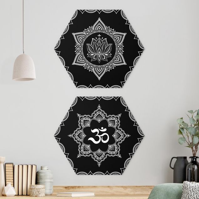 køkken dekorationer Lotus OM Illustration Set Black