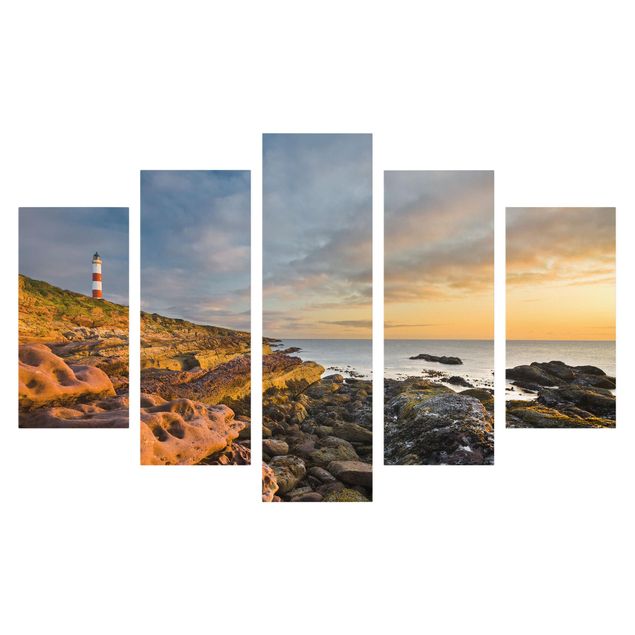 Billeder landskaber Tarbat Ness Ocean & Lighthouse At Sunset