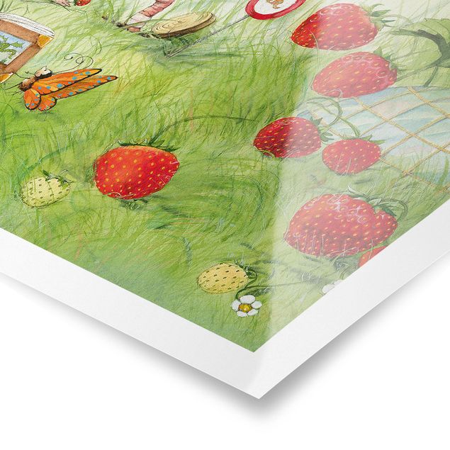Plakater Little Strawberry Strawberry Fairy- With Worm Home