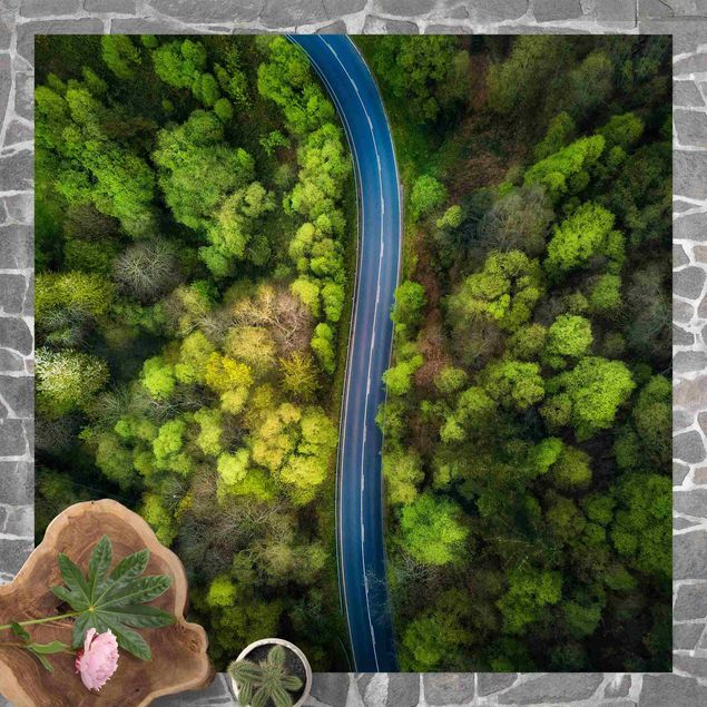 tæpper til terrasse Aerial Image - Paved Road In the Forest