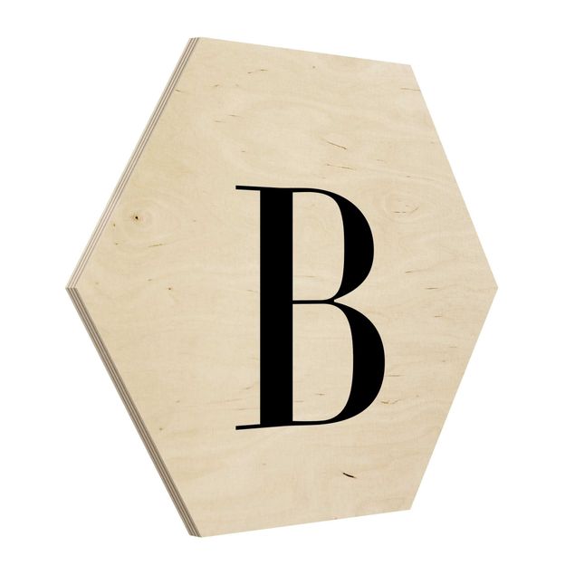 Sekskantede billeder Letter Serif White B