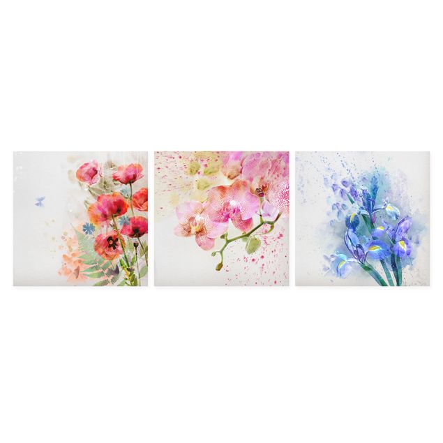 Billeder Watercolour Flower Trio