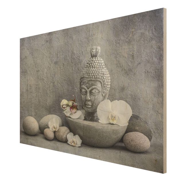 Billeder Zen Buddha, Orchid And Stone