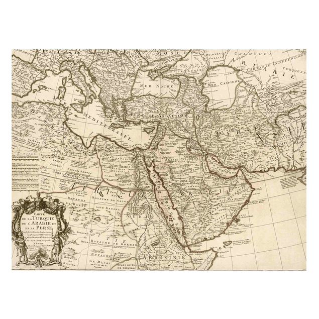 Magnettavler verdenskort Vintage Map The Middle East