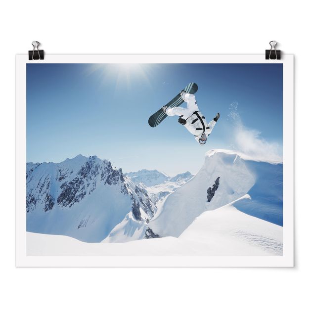 Billeder moderne Flying Snowboarder