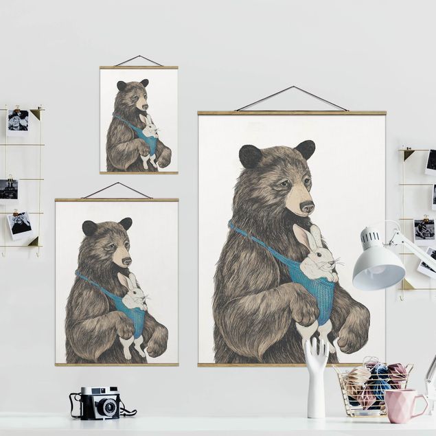 Billeder brun Illustration Bear And Bunny Baby