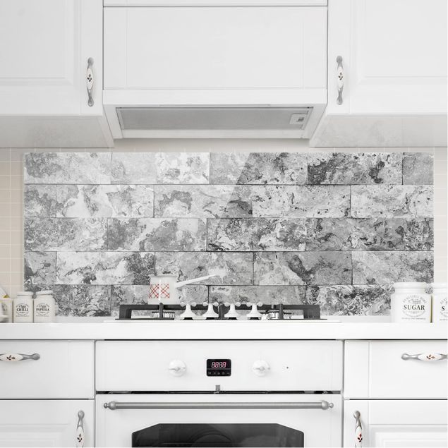 køkken dekorationer Stone Wall Natural Marble Grey