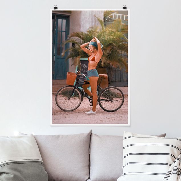 Billeder landskaber Bicycle Girl