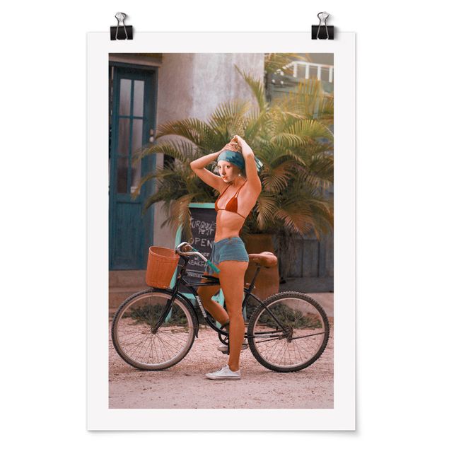 Plakater vintage Bicycle Girl