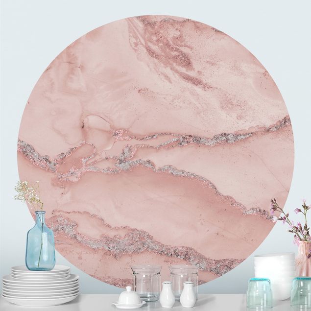 Marmor tapet Colour Experiments Marble Light Pink And Glitter