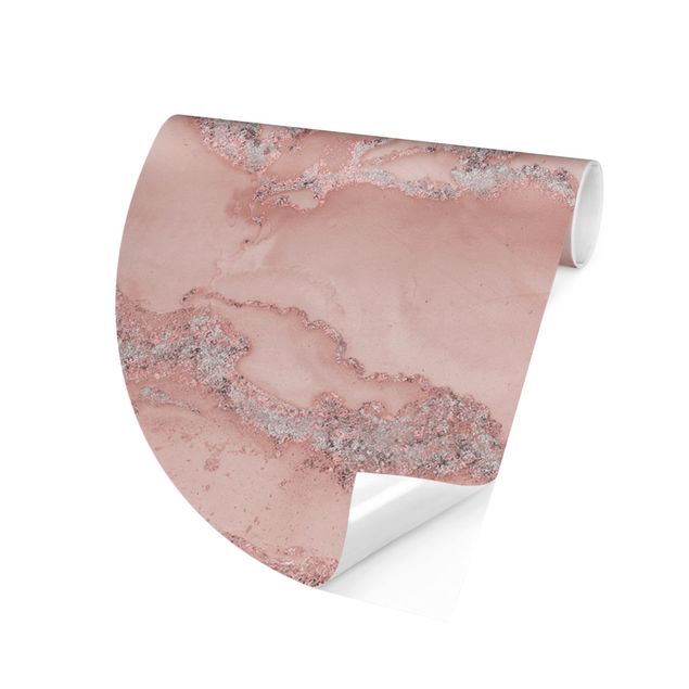 Tapet industriel Colour Experiments Marble Light Pink And Glitter