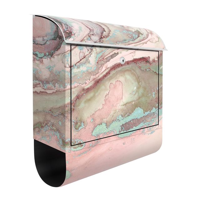 Postkasser lyserød Colour Experiments Marble Light Pink And Turquoise