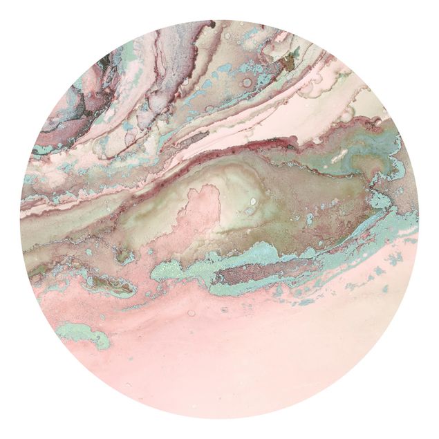 Moderne tapet Colour Experiments Marble Light Pink And Turquoise