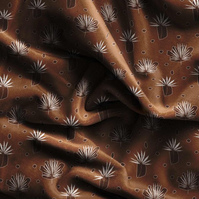 køkken dekorationer Fern Leaves With Dots - Fawn Brown