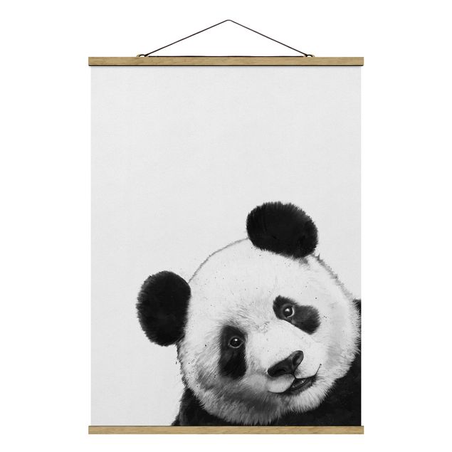 Billeder kunsttryk Illustration Panda Black And White Drawing