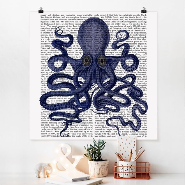 Plakater ordsprog Animal Reading - Octopus