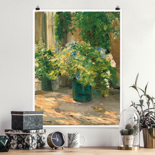 Kunst stilarter impressionisme Max Liebermann - Flower Pots In Front Of The House