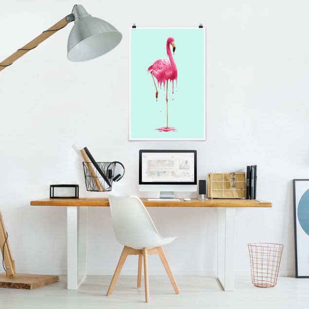Plakater dyr Melting Flamingo