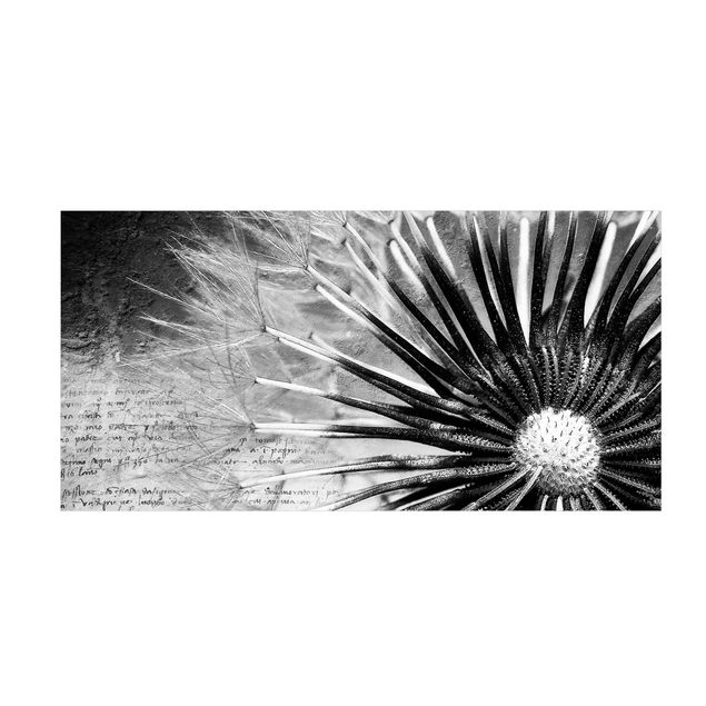 Blomstret tæppe Dandelion Black & White