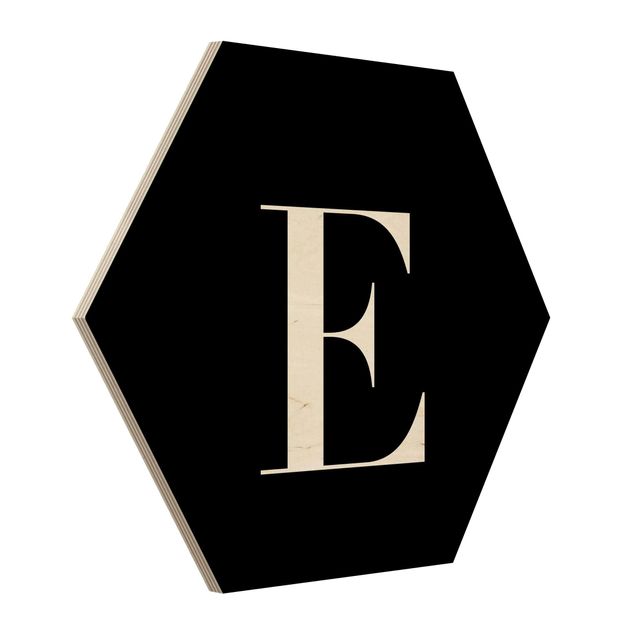 Sekskantede billeder Letter Serif Black E