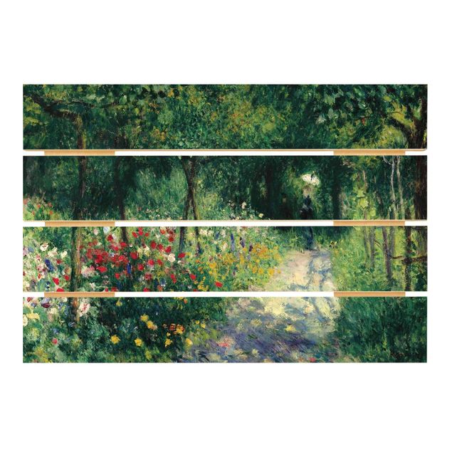 Prints på træ landskaber Auguste Renoir - Women In A Garden