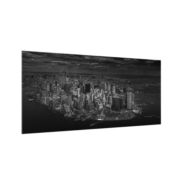 Spritzschutz Glas - New York - Manhattan aus der Luft - Querformat - 2:1