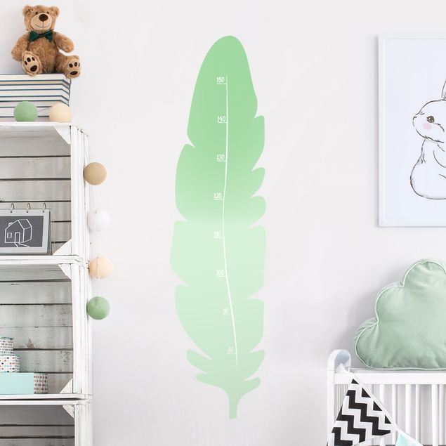 Wallstickers målestave Feather Mint