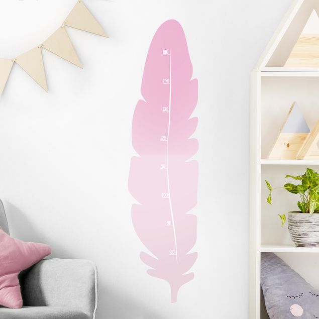 Wallstickers målestave Feather Pink