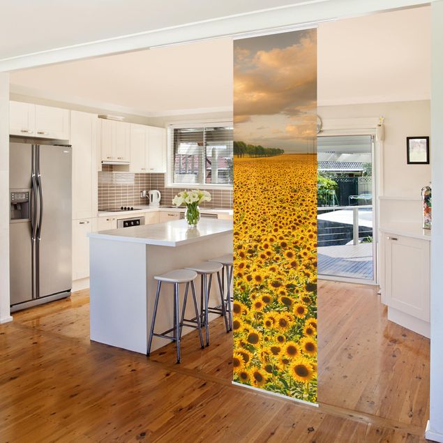 køkken dekorationer Field With Sunflowers