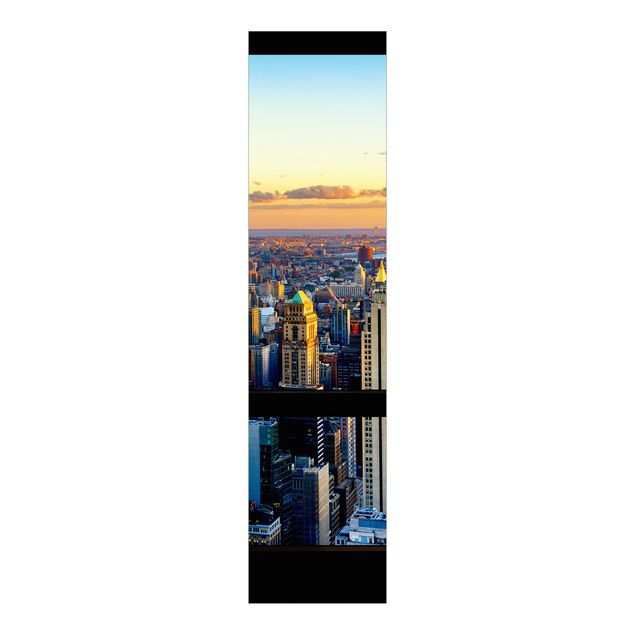 Panelgardiner arkitektur og skyline Window view - Sunrise New York